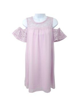 As U Wish Shift Dress S Lace Cold Shoulder Cottagecore Romantic Coquette NEW